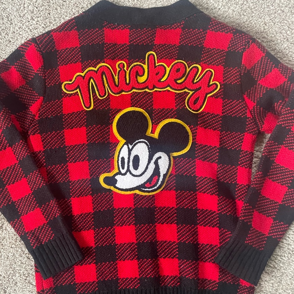 Disney Checkered Mickey Mouse Button Down Cardiga… - image 2